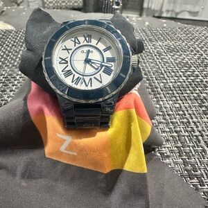 Ladies ALINE Navy Ceramic Band Watch